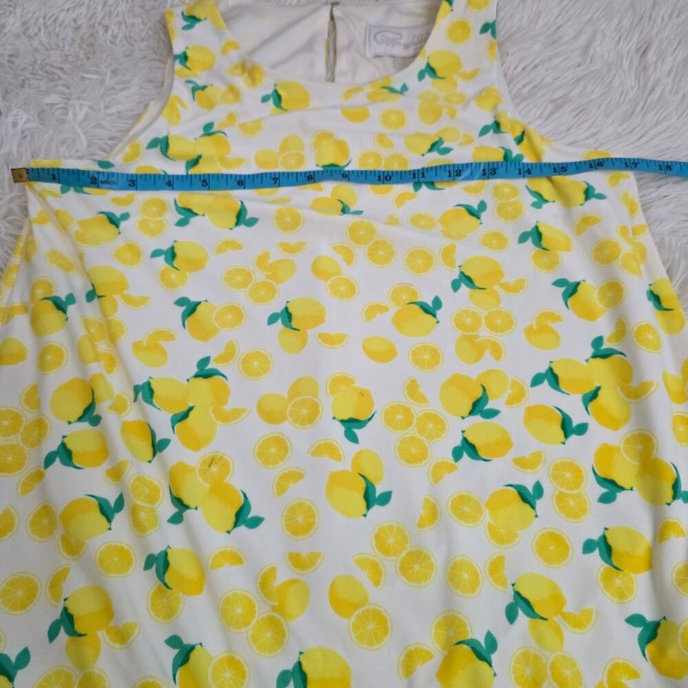 Pappagallo White Boho Spring‎ Lemon Print Butter Yellow Midi Dress Small - Picture 11 of 12